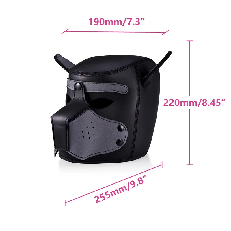 Women Halloween Carnival Mask Sexy Adult Cosplay Role Play Dog Full Head Mask Soft Padded Latex Rubber Puppy For Face Masquerade Mask Full Face Mask Game Cosplay Props