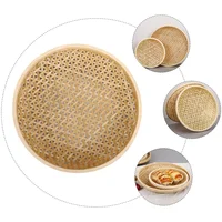 Large Size Bamboo Woven Basket Storage Tray Home Fruits Plate Dessert Snack Tray Serving Food Plate Portable Reusable Woven 2