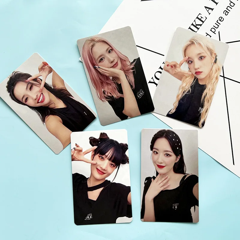 Kpop Idol – lot de 5 cartes Lomo (G)I-DLE, pochette Lightstick