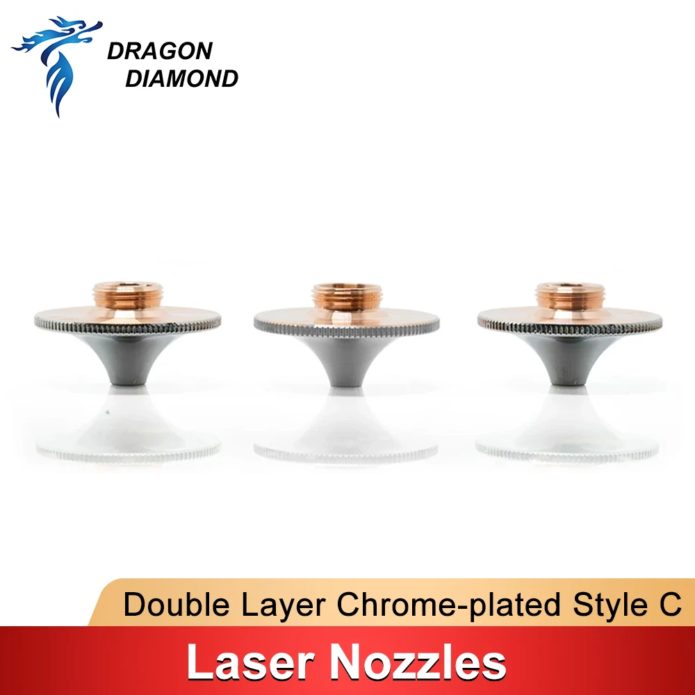 Dragon Diamond HS Laser Nozzle Double Layer Chrome-plated Penta Sonic Nozzle D28 M11 Caliber 1.2-1.6mm For Fiber Cutting Head