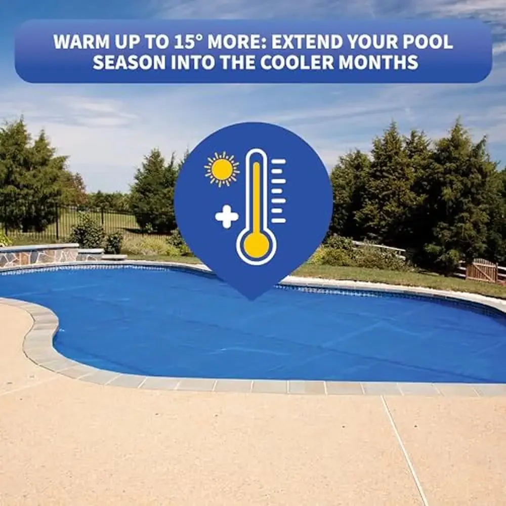 12-mil Rectangular Solar Blanket In-Ground Pools 20x40 Solar Heat Retention Insulation Passive Heating Pool Water Evaporation