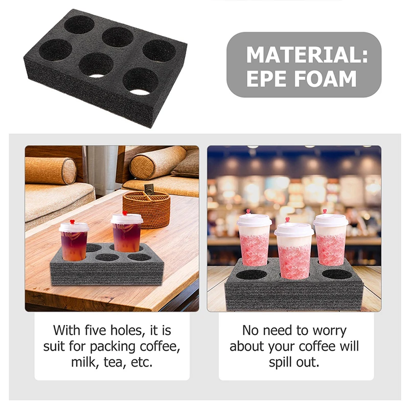 Disposable Cup Carrier Holder Drink Tray Takeout Coffee Trays Beverage Delivery Holders Out Take Packing Go Carry Drinks 5