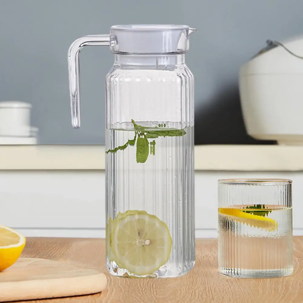 Fridge Water Jug Set of 2 Glass Water Jugs with Spill-free Spout Design for Fridge Food Grade Pitcher for Coffee Milk Juice