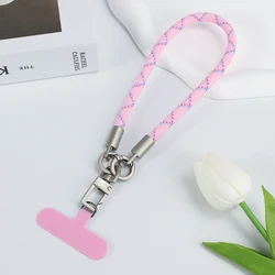 Handwoven Lanyard Wrist Strap with Decorative Pendant (Pink)