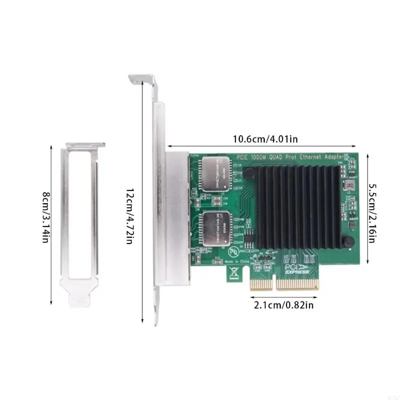 D7YC 2 Ports PCIe I350-T2 Chip 10/100/1000Mbps Lan Card 2x Port Server Gigabit Networking Card PCIe Ethernet