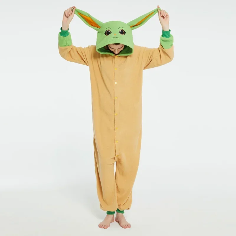 Cosplay Costume The Mandalorian Yoda Baby Grogu Pajamas Winter Lovers Anime Kigurumi Adult Men Women Cartoon
