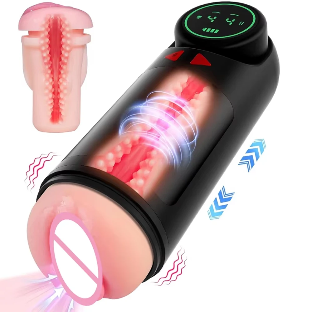 Teleskop Saugen Vibrierender Masturbator Cup Vagina Masturbation Blowjob Erwachsene Sexspielzeug für Männer Männlicher Kolben Automatischer Mastubator 1