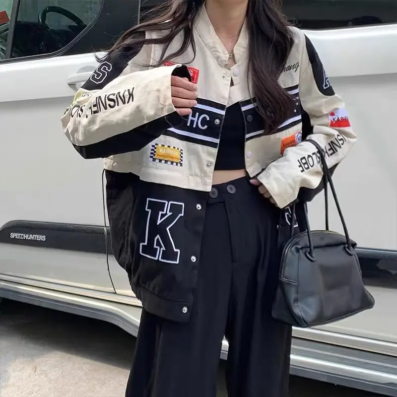 オーバーサイズ ベースボールジャケット ルーズ レトロ ガーリー org.jpg