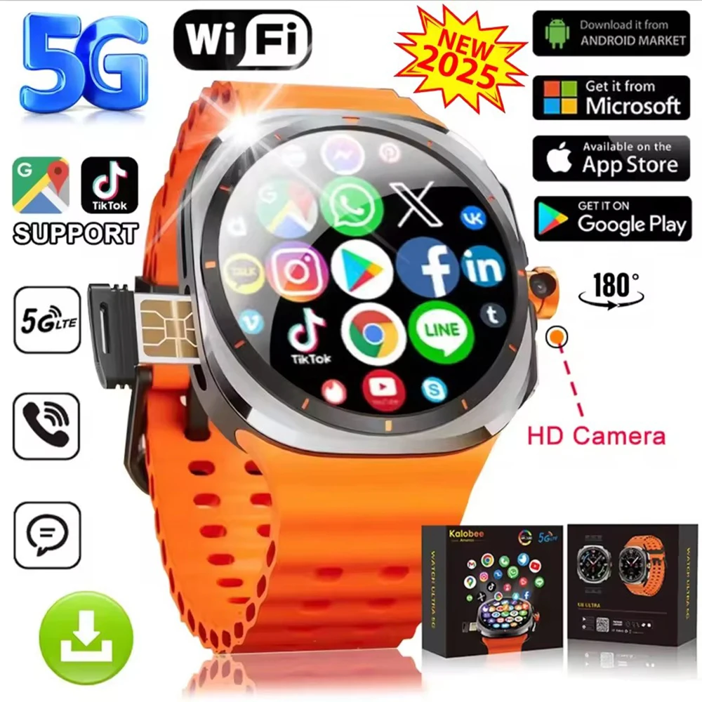U8 Ultra Smart Watch для Мужчин 4G 5G SIM WiFi NFC GPS Компас 32 ГБ ...