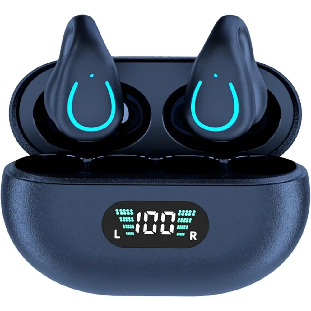 

Bone Conduction Wireless Earbuds Clip on Open Headphone Bluetooth 5.3 Small Ear Canals Mini Touch Control Headset Sports Running