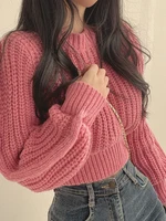 Loose Vintage Harajuku Lantern Long Sleeve Women Sweater 4