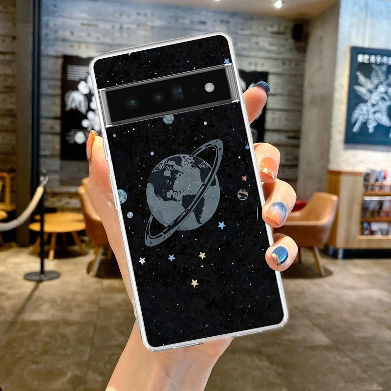 Astronaut Design Soft TPU Clear Phone Case
