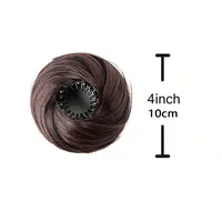 Chignon synthétique avec Clips élastiques circulaires, 1 pièce, perruque de cheveux lisses en forme de nid d'oiseau, chignon rétractable pour femmes 4