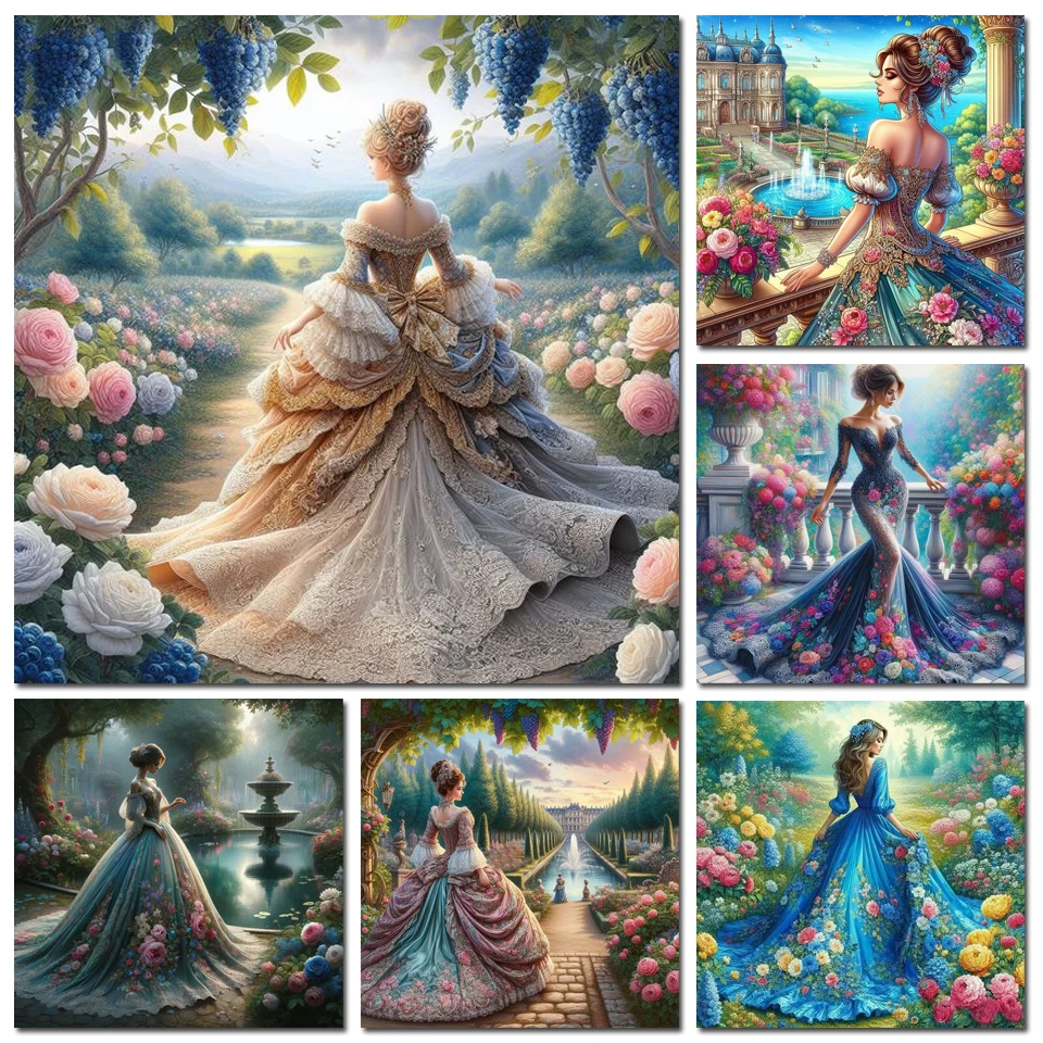 Description Picture 4 of itemVictorian Lady Diamond Painting Beautiful Vintage Woman New Beads Embroidery Mosaic 5D Full Diamond Cross Stitch Kits Wall Art