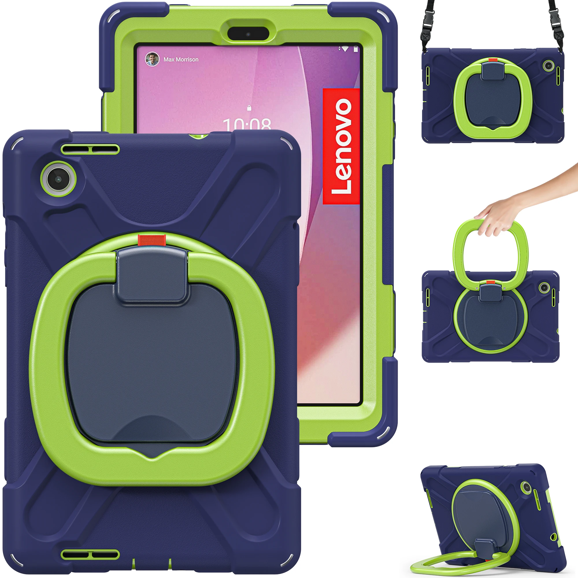 Enhanced Tablet Case Armor with 360° Rotating Stand - Shockproof Protection