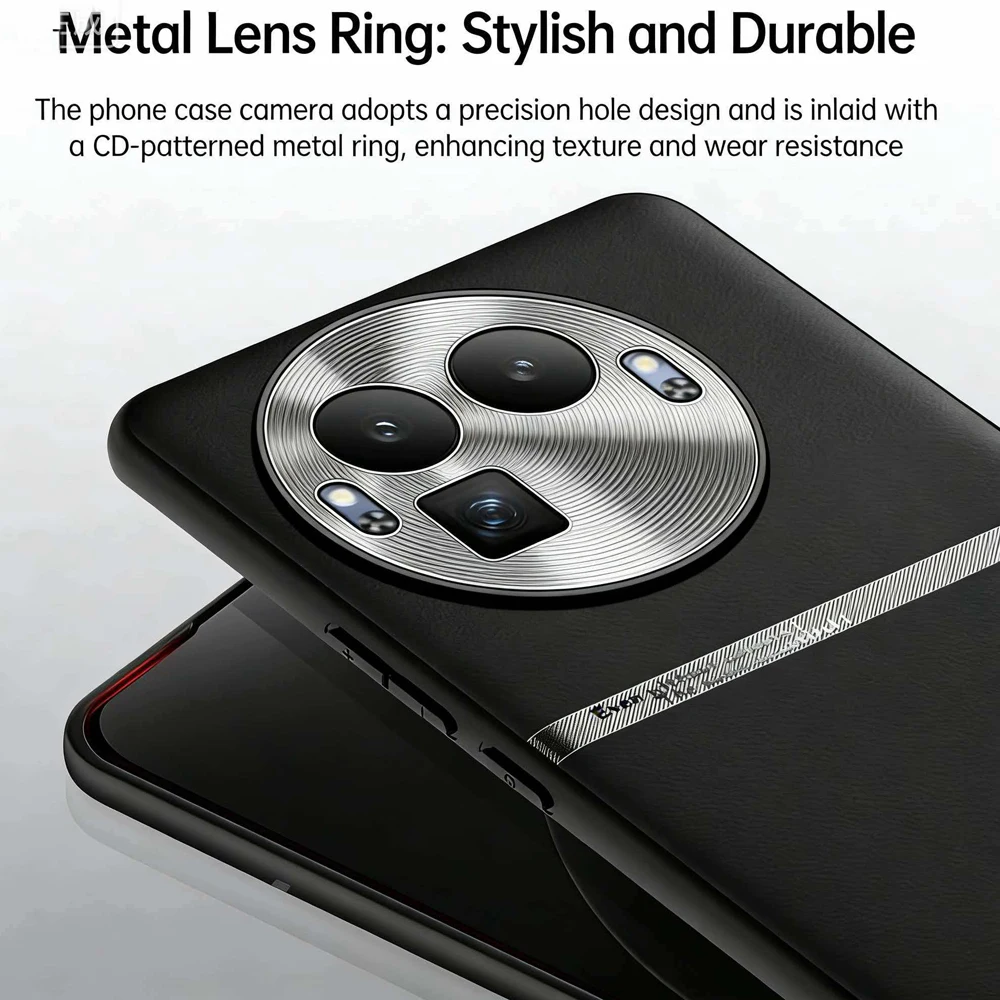 Premium PU Leather Case with Dual-Pigment Lens Protection and Full Camera Coverage