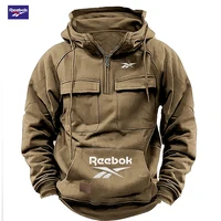 Sweat à capuche multi-poches avec logo Reebok 2026 - le choix idéal pour l'automne et l'hiver, confortable et semi-zippé 5