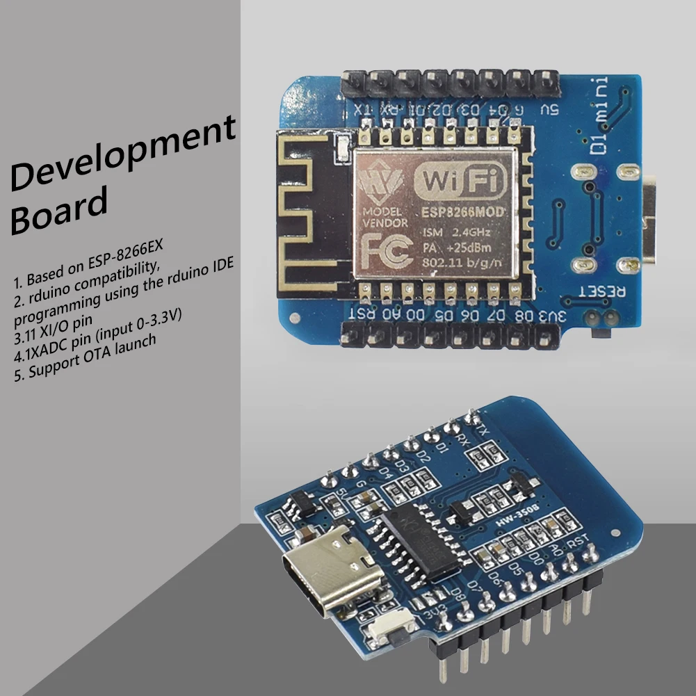 ESP8266 ESP-12F WLAN WiFi 인터넷 개발 보드 Type-C D1 미니 WIFI 개발 보드 NodeMCU Lua 모듈 (아두이노용)
