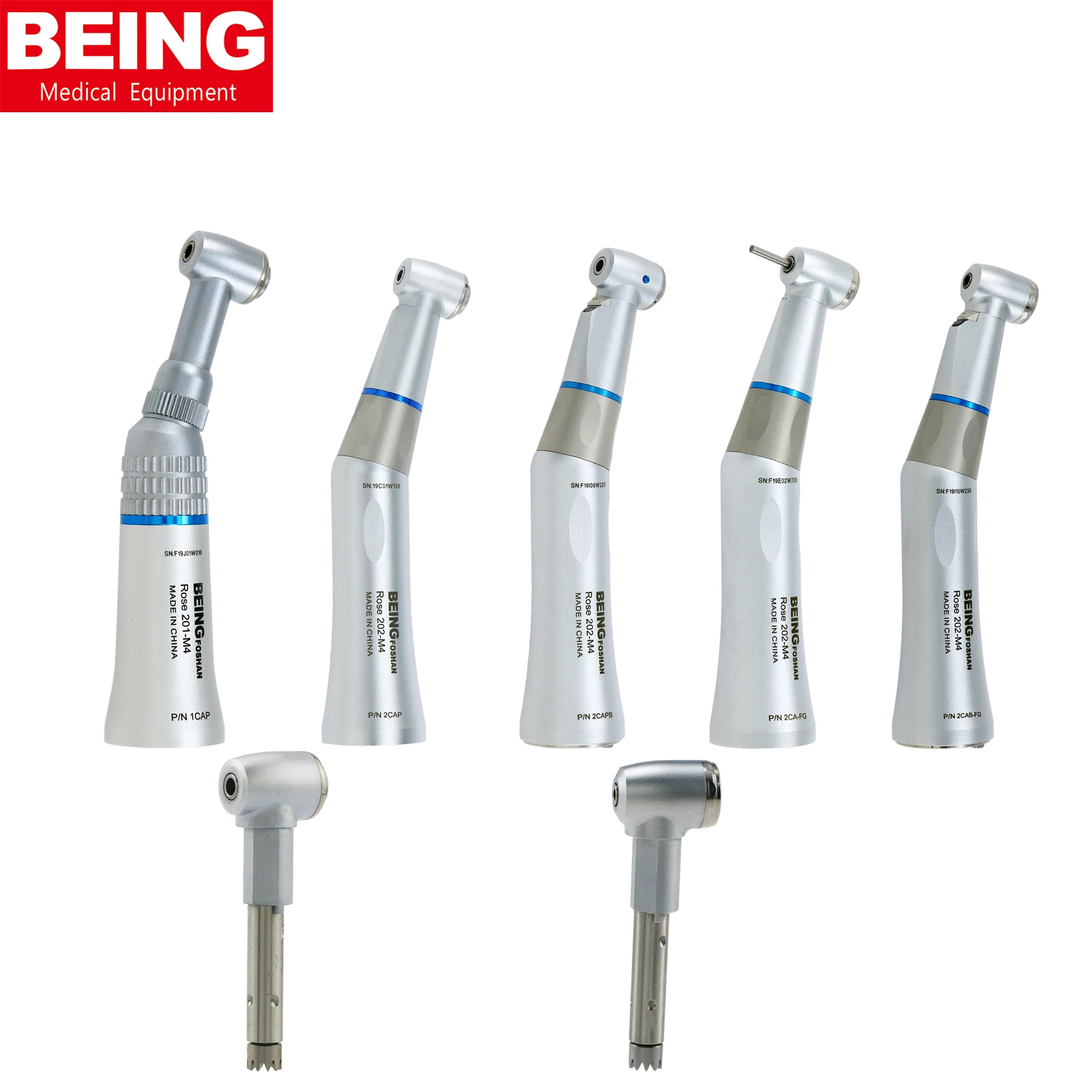 

BEING Dental Push Button Fiber Optic E-type Low Speed Contra Angle Handpiece Fit NSK