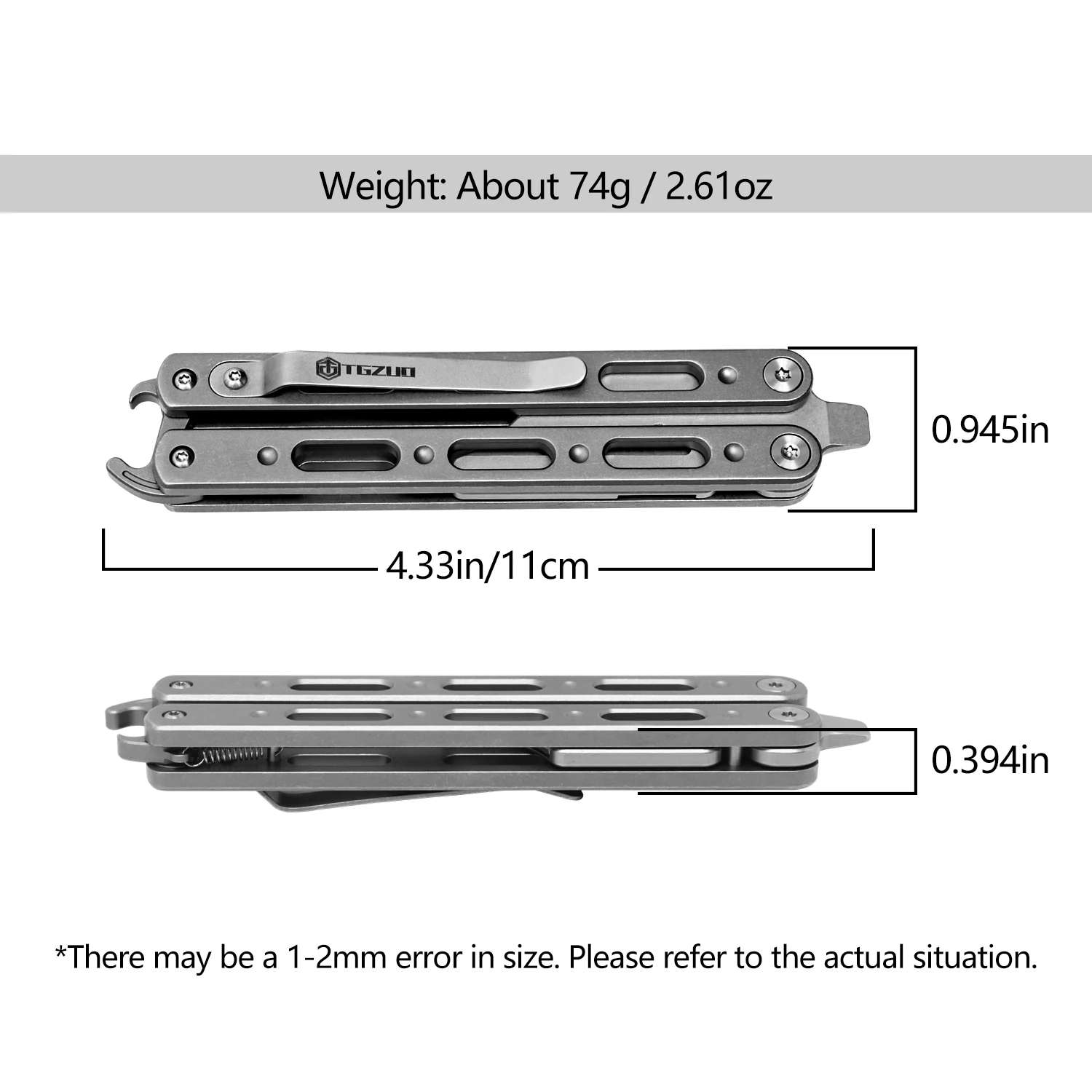 Multifunctional EDC Tool Folding Handle Outdoor Utility Portable Pocket Bottle Opener Titanium Alloy