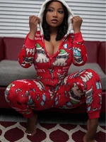 Size Shoulder Women's 2024 Christmas Jumpsuit – Loose Stripe