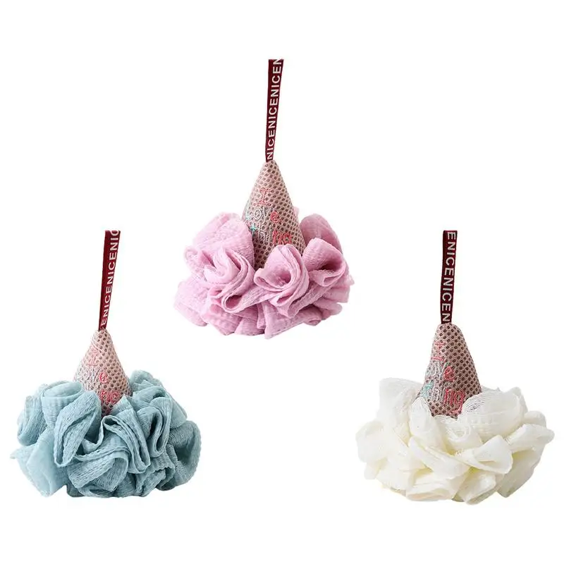 

Bath Scrubber Bath Ball Nylon Body Cleaning Sponge Soft Shower Puff Exfoliating Loofah Cleaning Tool Bathroom Accessories