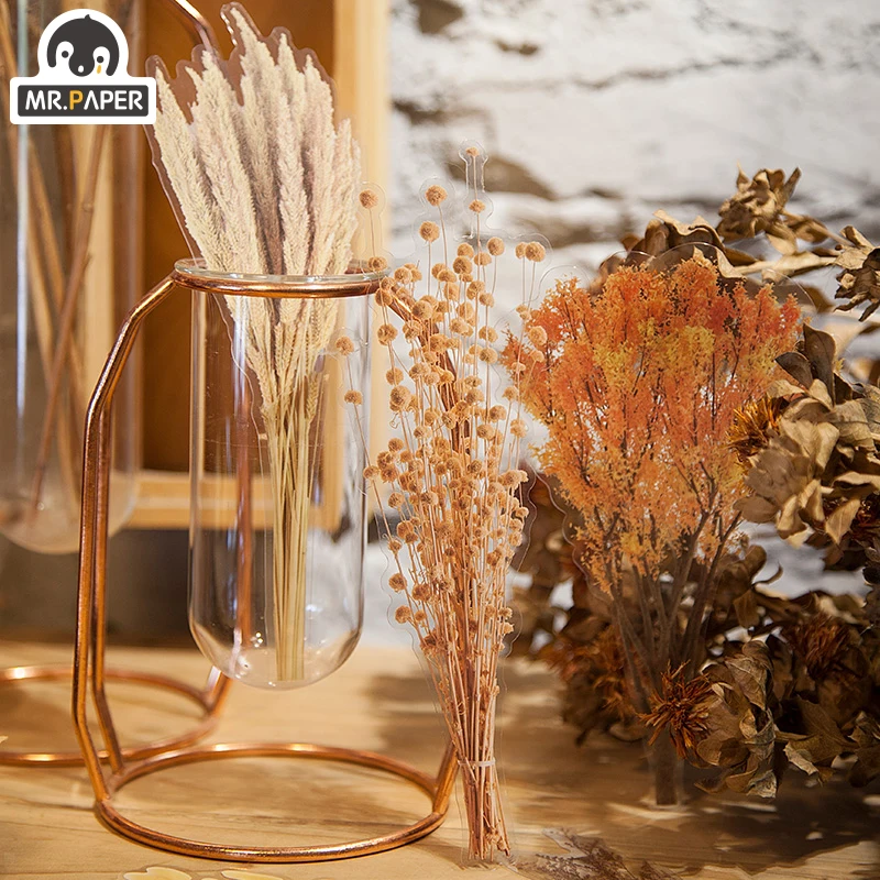 Mr.paper 8 Designs 6Pcs Weekend Flowers Deco Stickers Scrapbooking Styling Toy Deco Album DIY Stationery Stickers
