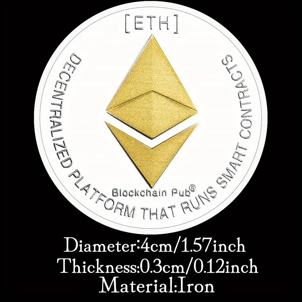 이더리움 코인 기념품 기념 은빛 도금 수집품 코인 챌린지 코인 ETH 물리적 암호화폐 암호화 코인 - AliExpress