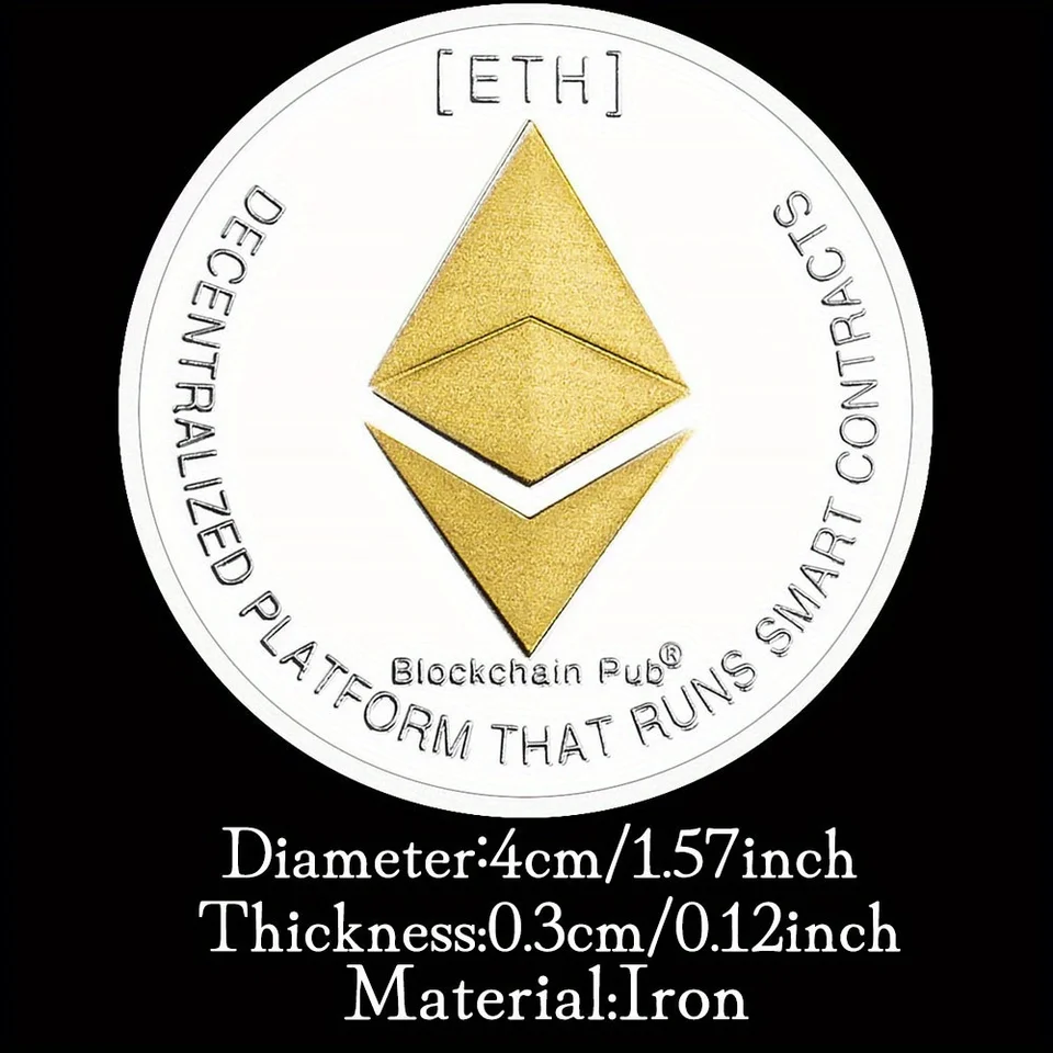 Ethereum Coin Souvenir Commemorative Silvery Plated Collectibles Coin  Challenge Coin ETH Physical Cryptocurrency Crypto Coin - AliExpress