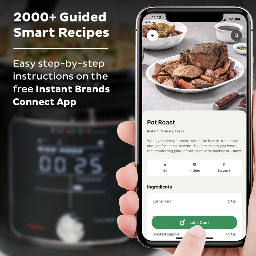 Pot Pro Plus Wi-Fi Smart 10-in-1, Pressure Cooker, Slow Cooker, Rice Cooker, Steamer, Sauté Pan, Yogurt Maker, Warmer 4