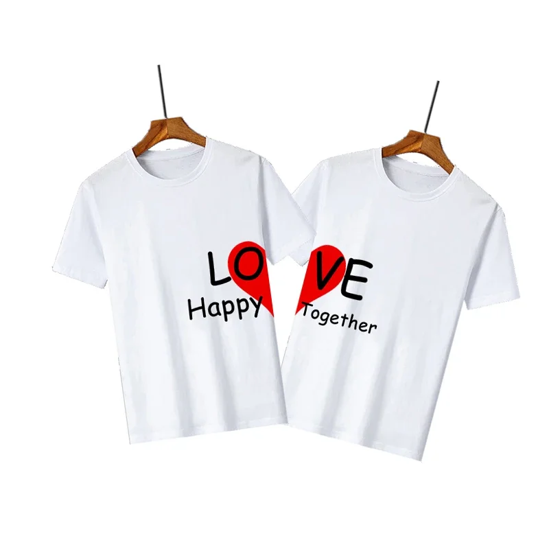 

Man Women Summer Y2k T-shirt LOVE Print 2023 Couple Short Sleeved Casual Tees Clothing Loose Pure Cotton Soft Top