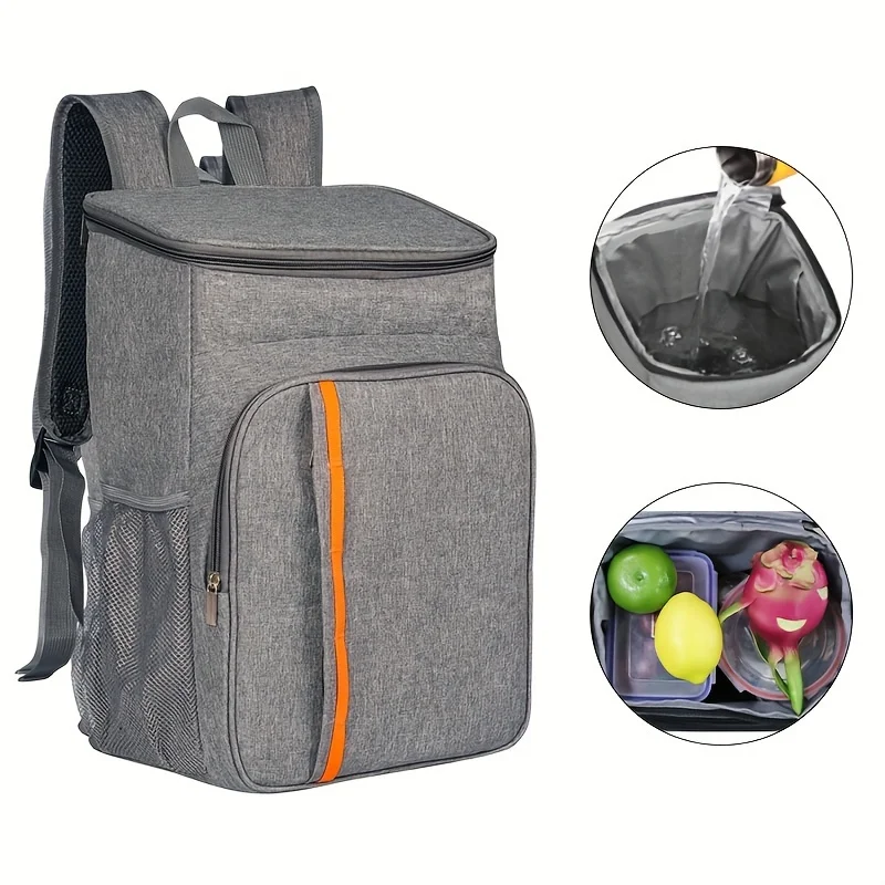 Backpack with large capacity insulation layer, suitable for outdoor camping and picnicking