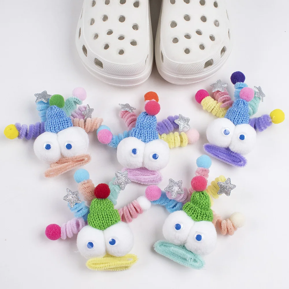 

Creative Cartoon Funny Big Eye Shoe Buckle Diy Children'S Plush Toy Accessories Party Birthday Gift Croc Charms Accessories
