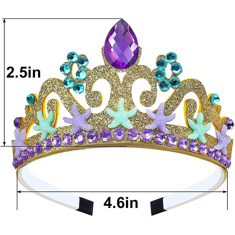Mermaid Accessories for Girls Sea Theme Jewelry for Cosplay Dress Up Princess Gloves Crown Wand Neacklace Bracelet Earrings Bag