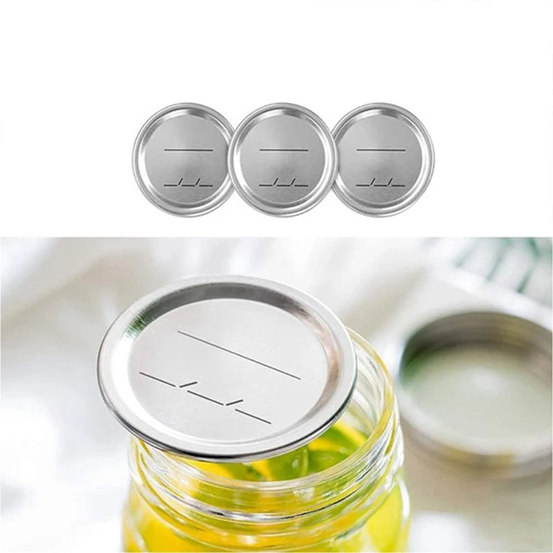 Canning Lids Regular Mouth For Ball/Kerr Jars Split-Type Metal Jar Lids Silicone Seals Silver