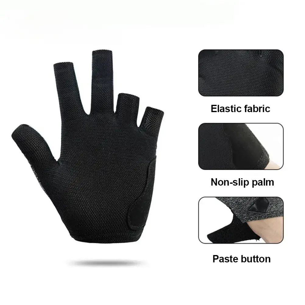 Billiards Glove Anti-slip Sweat-absorbing Breathable Men Women Left Hand Snooker Cue Sport 5-Finger Glove Billiards Accessory 1Pc