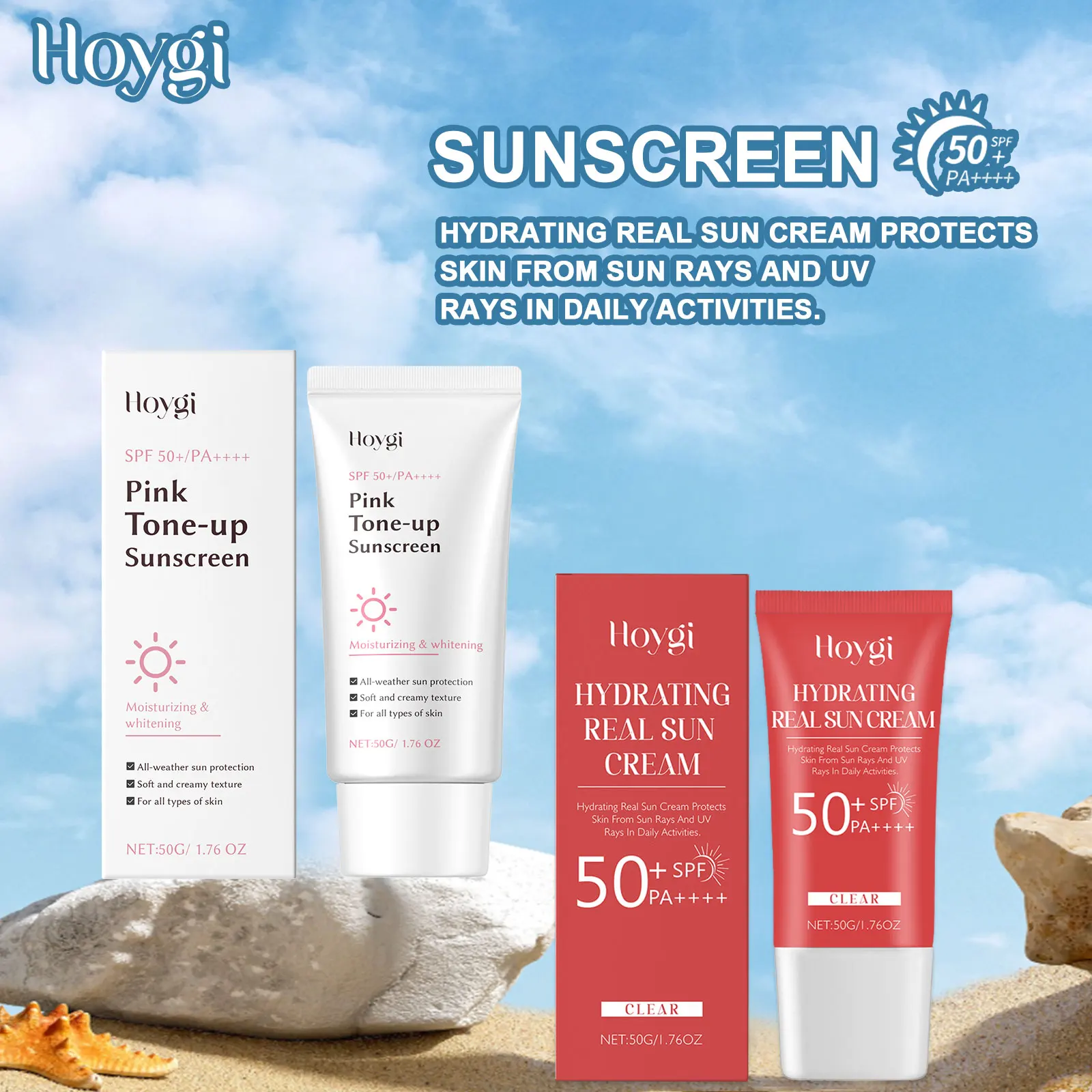 Sunscreen Cream Spf 50+ UV Isolation Even Skin Tone Nourish Facial Sun Cream Anti Oxidant Oil Control Summer Protection Skincare