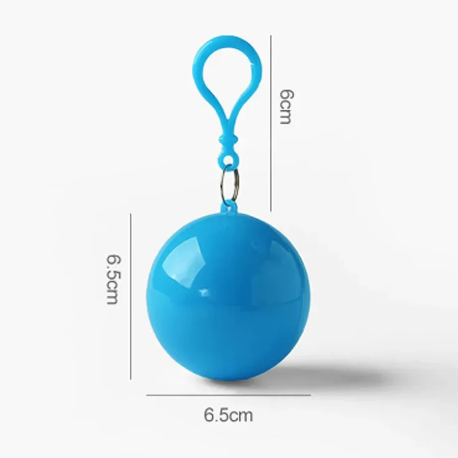 Raincoat Ball Disposable Rain Cover for Adults Waterproof Keyring Ball Hook Outdoor Emergency raincoat poncho