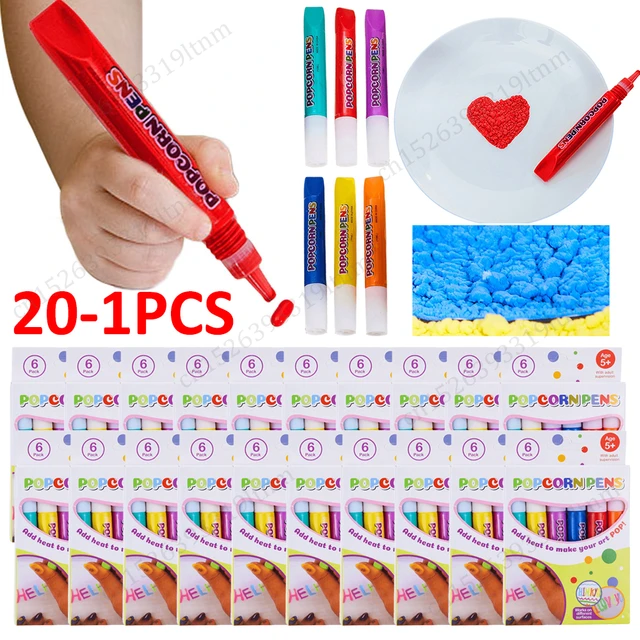 6 PCs/Set Magic Popcorn Pens Puffy 3D Art Puffy Paint Pens for Greeting  Birthday Cards Kids DIY Bubble Markers Stationery Gifts - AliExpress