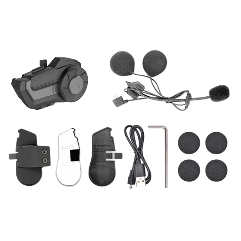 

Motorcycle Helmet Intercom Headset 800M 2 Rider Talking BT 5.0 Headset with Mic