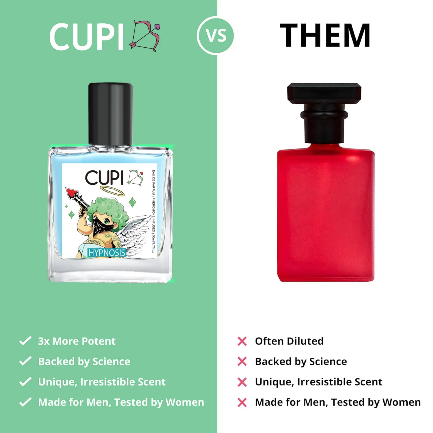 【モテ香水】CUPID'S HYPNOSISフェロモン配合 メンズ香水 50ml 5ml/2本入り コスメ・美容 【モテ香水】CUPID'S HYPNOSIS