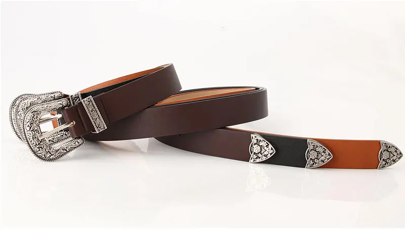 Neue Schnitzen Pu Pin Schnalle Gürtel Frauen Mode Schwarz Silber Schnalle Dünne Gürtel Weibliche Jeans Kleid Bund Marke Design_voghion.com