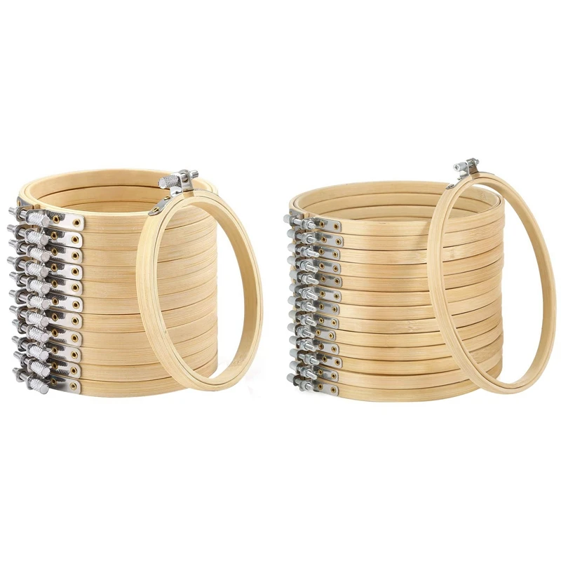 

Кольца для вышивки 14 шт., 6 дюймов, бамбуковые кольца для вышивки крестиком, 12 штук, 4 дюйма