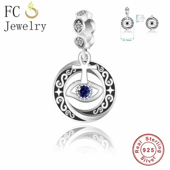Fit Original Pan Charm Bracelet 925 Silver Egyptian Eye of Horus Ankh Cross Bead For Making Women Mother Berloque 2024