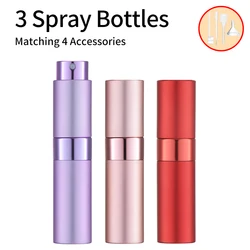 Deluxe 8ml Perfume Spray Bottle Set with Accessories - Glass (PURPLE)
