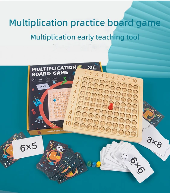 Placa de Aprendizagem de Matemática, Conjunto de tabuleiro de multiplicação  matemática Montessori Toys, Jogo de tabuada interativo entre pais e filhos  para crianças pequenas Sritob