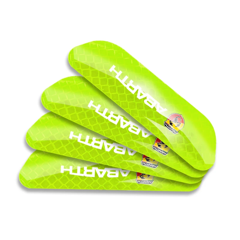 4PCS 자동차 문 안전 경고 반사 마크 스티커 자동차 스타일링 아바스 피아트 500 FR 스틸로 도블로 티포 란치아 무사 그란데용