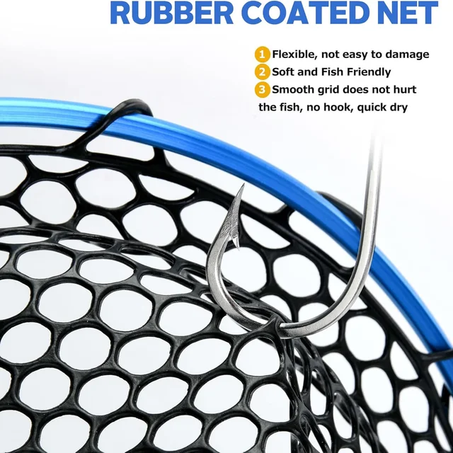 Goture Fishing Landing Net Aluminium Alloy Telescopic Fishing Net Small Mesh Trout Folding Portable Hand Net Fishing Tools 2