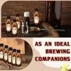 Amber Glass Bottle 2oz Boston Round Bottles with Caps for Vanilla Extract for Homemade Syrup Gift Food Storage Set 3