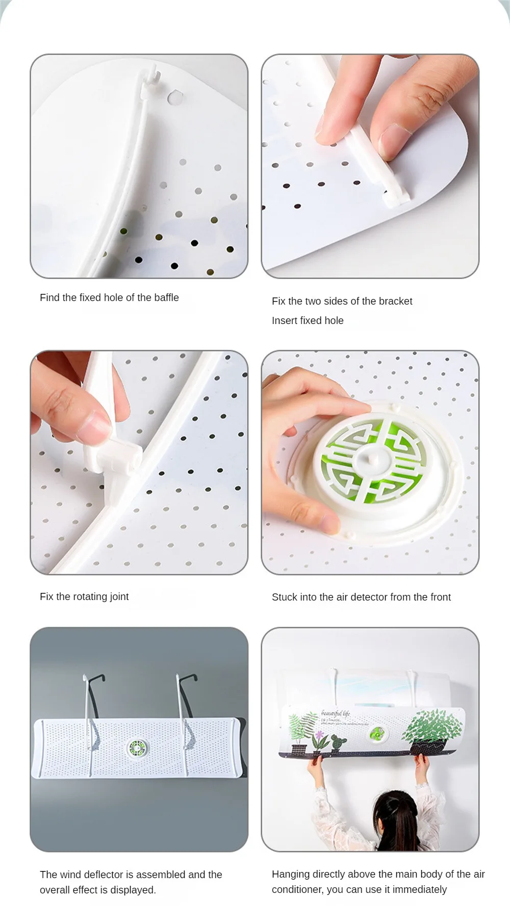 Description Picture 5 of itemAir Conditioner Wind Deflector For Baby Prevents Direct Blowing Cold Air Outlet Cover Adjustable Windshield Panel For Home Offic